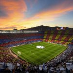 A backdrop of the Champions League Stadium