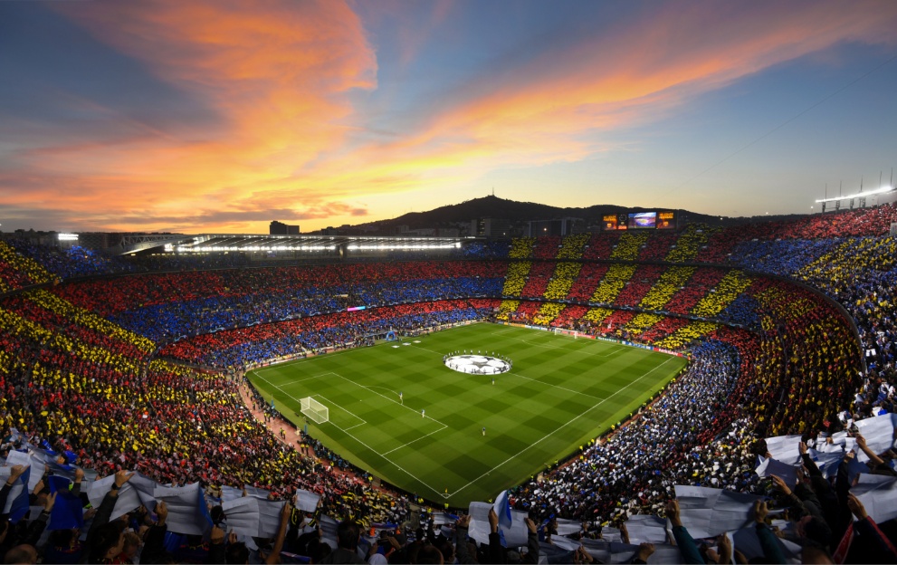 A backdrop of the Champions League Stadium