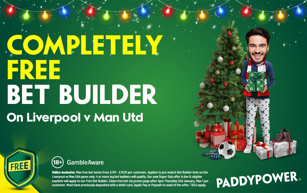 Free Bet Offer: Get a completely free Bet Builder for Liverpool v Man Utd on Sunday