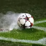 A picture of the Champions League ball in a corner quadrant